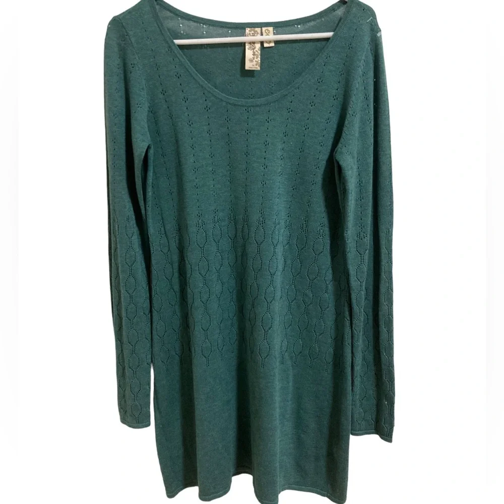 Aventura eco cotton, moss green, long sleeve dress